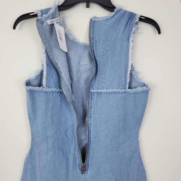 NWT Bishop + Young Denim Frayed Shift Dress - Picture 10 of 12